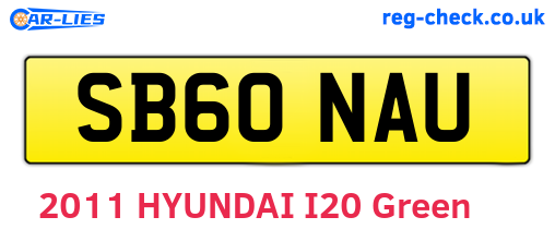 SB60NAU are the vehicle registration plates.