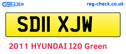 SD11XJW are the vehicle registration plates.