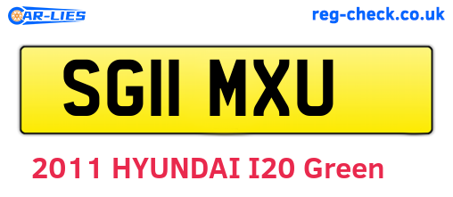 SG11MXU are the vehicle registration plates.