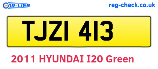 TJZ1413 are the vehicle registration plates.