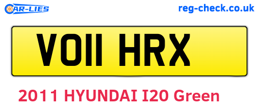 VO11HRX are the vehicle registration plates.