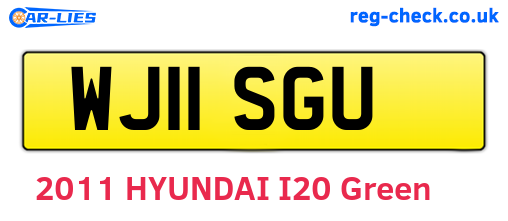 WJ11SGU are the vehicle registration plates.