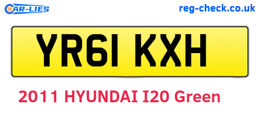 YR61KXH are the vehicle registration plates.