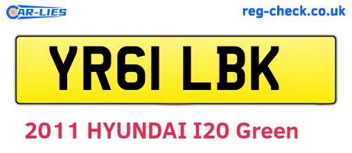 YR61LBK are the vehicle registration plates.