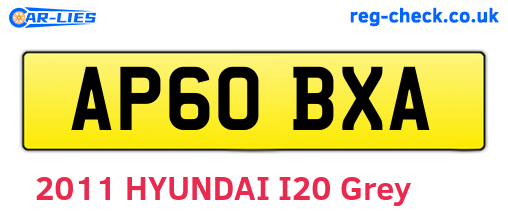 AP60BXA are the vehicle registration plates.