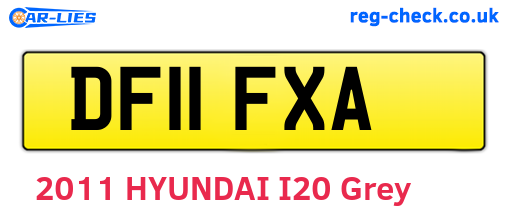 DF11FXA are the vehicle registration plates.