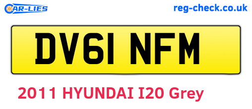 DV61NFM are the vehicle registration plates.
