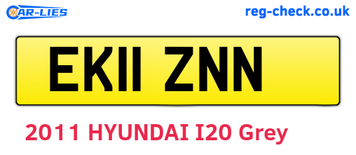 EK11ZNN are the vehicle registration plates.