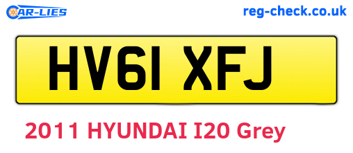 HV61XFJ are the vehicle registration plates.