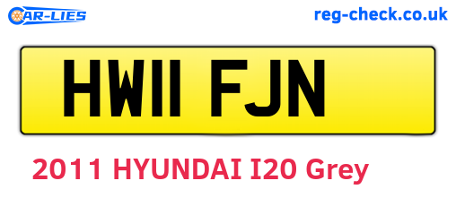HW11FJN are the vehicle registration plates.