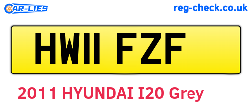 HW11FZF are the vehicle registration plates.