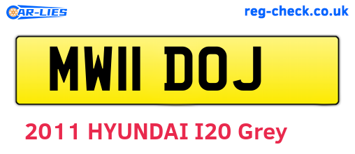 MW11DOJ are the vehicle registration plates.