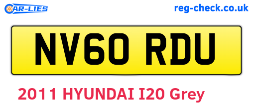 NV60RDU are the vehicle registration plates.