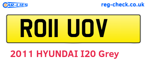 RO11UOV are the vehicle registration plates.