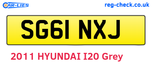 SG61NXJ are the vehicle registration plates.