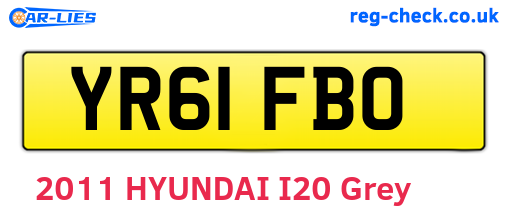 YR61FBO are the vehicle registration plates.