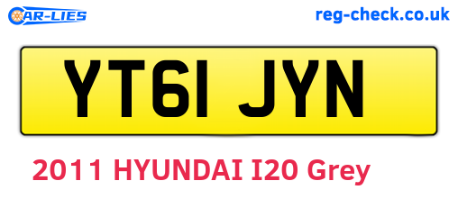 YT61JYN are the vehicle registration plates.