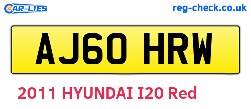 AJ60HRW are the vehicle registration plates.