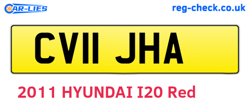 CV11JHA are the vehicle registration plates.