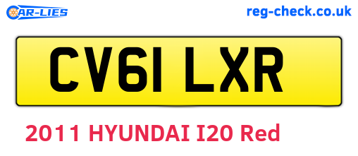 CV61LXR are the vehicle registration plates.