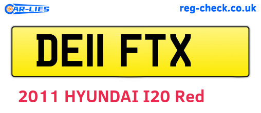 DE11FTX are the vehicle registration plates.