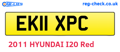 EK11XPC are the vehicle registration plates.