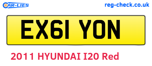 EX61YON are the vehicle registration plates.