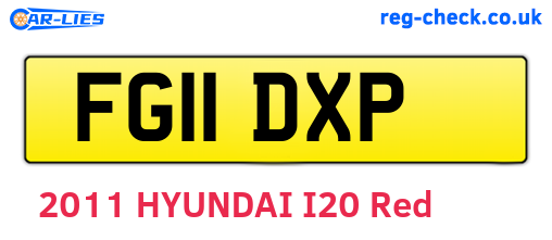 FG11DXP are the vehicle registration plates.