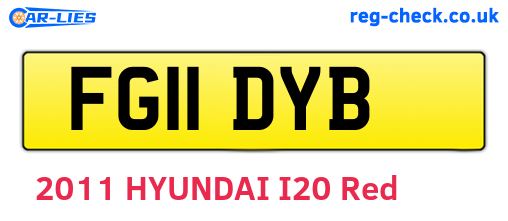 FG11DYB are the vehicle registration plates.