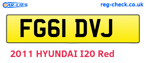 FG61DVJ are the vehicle registration plates.