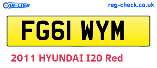 FG61WYM are the vehicle registration plates.