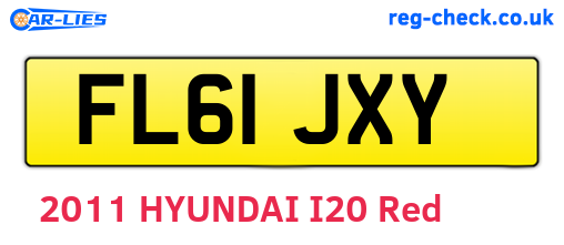 FL61JXY are the vehicle registration plates.