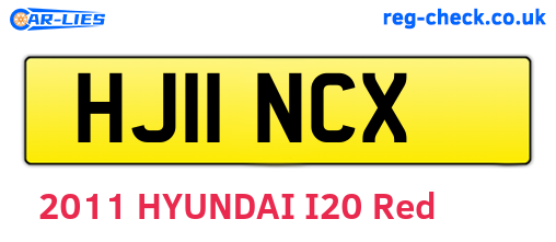 HJ11NCX are the vehicle registration plates.
