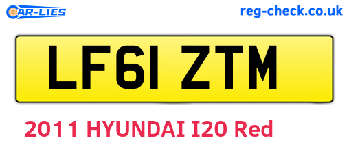 LF61ZTM are the vehicle registration plates.