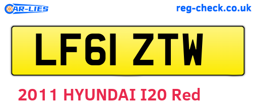 LF61ZTW are the vehicle registration plates.