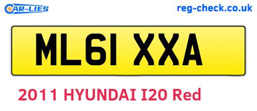 ML61XXA are the vehicle registration plates.