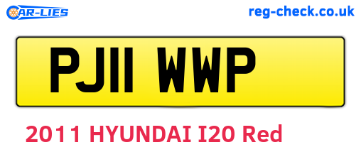 PJ11WWP are the vehicle registration plates.