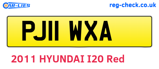 PJ11WXA are the vehicle registration plates.