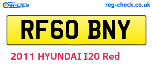 RF60BNY are the vehicle registration plates.