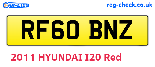 RF60BNZ are the vehicle registration plates.