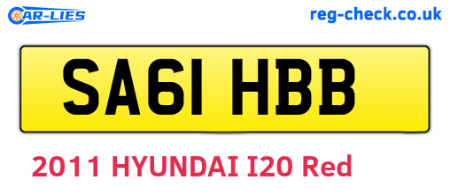 SA61HBB are the vehicle registration plates.