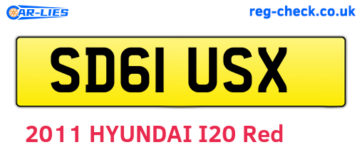 SD61USX are the vehicle registration plates.