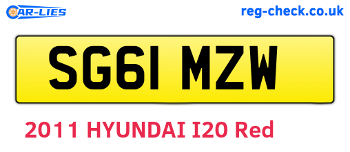 SG61MZW are the vehicle registration plates.