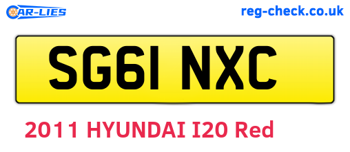 SG61NXC are the vehicle registration plates.