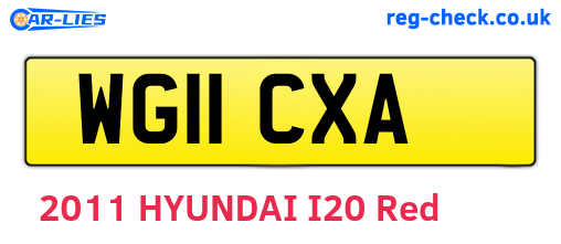WG11CXA are the vehicle registration plates.