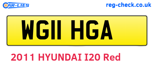 WG11HGA are the vehicle registration plates.