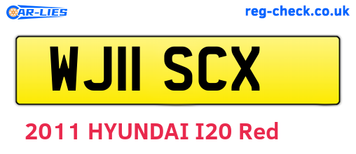 WJ11SCX are the vehicle registration plates.