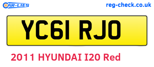YC61RJO are the vehicle registration plates.