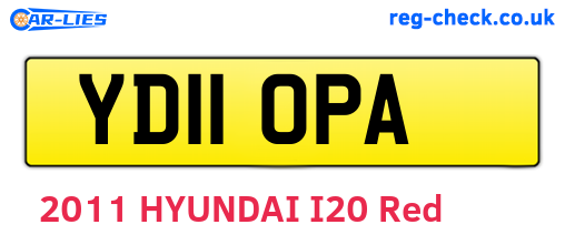 YD11OPA are the vehicle registration plates.