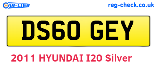 DS60GEY are the vehicle registration plates.